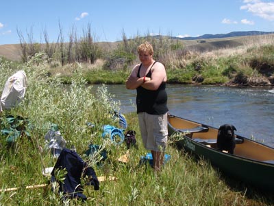 Swamped canoe on day one.