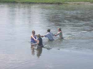 Students swimming.