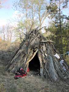 Wickiup ready for camping.