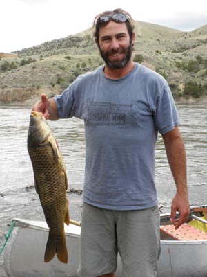 A happy carp fish hunter.