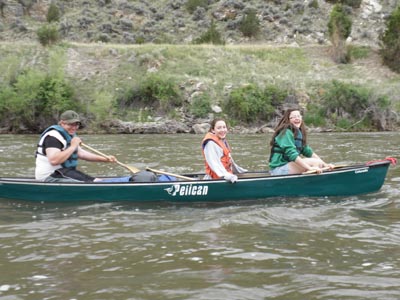 Happy teenage canoeist.