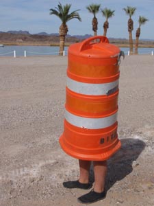 Highway marker costume.