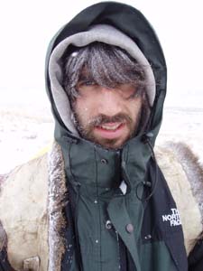 Early spring snow on camping trip.