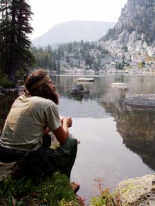 Adam enjoying Hollowtop Lake.