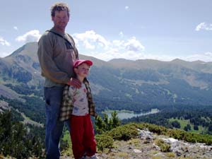 Youngest child makes it to top of mountain.
