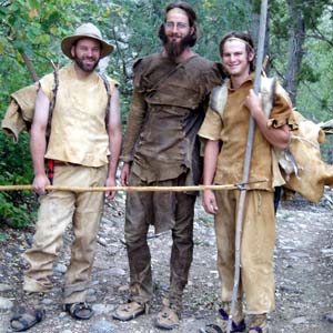 Primitive camping in buckskins.