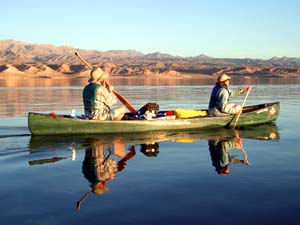 Canoeing on Lake Mead.