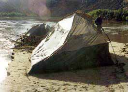 Wind breaking tent poles.
