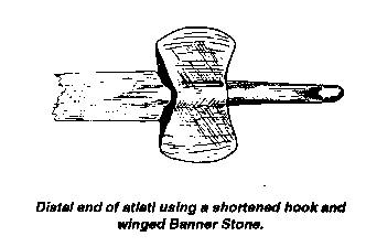 Distal end of atlatl.