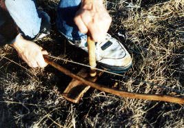 Bowdrill firestarting.